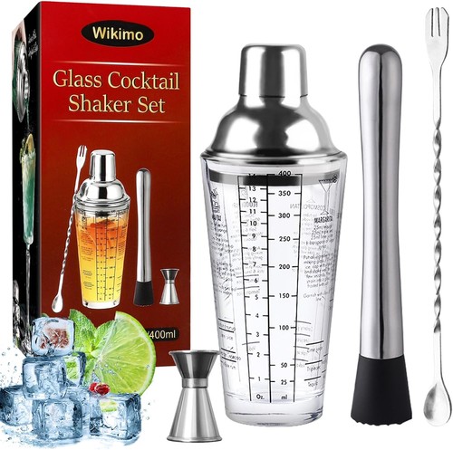 Cocktail shaker set 400ml - shaker, glas