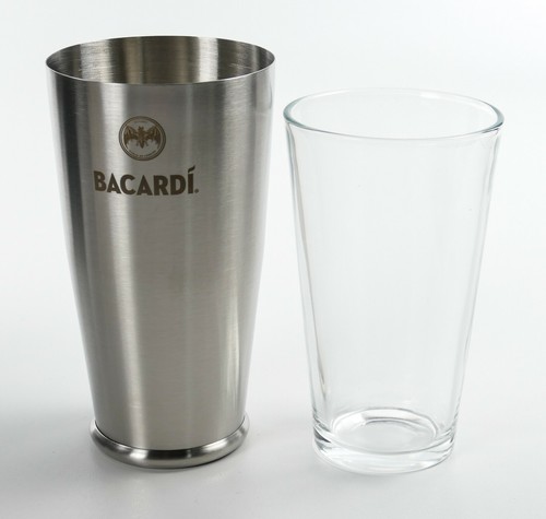 Bacardi rum edelstahl glas - rum,