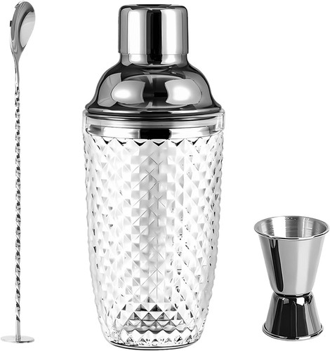 Cocktailshaker glas edelstahl - glas,